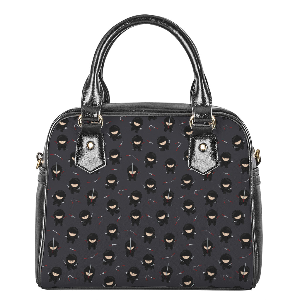 Little Ninja Pattern Print Shoulder Handbag