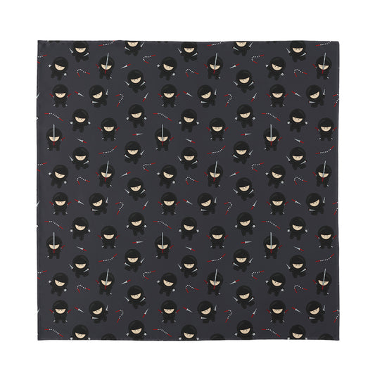 Little Ninja Pattern Print Silk Bandana