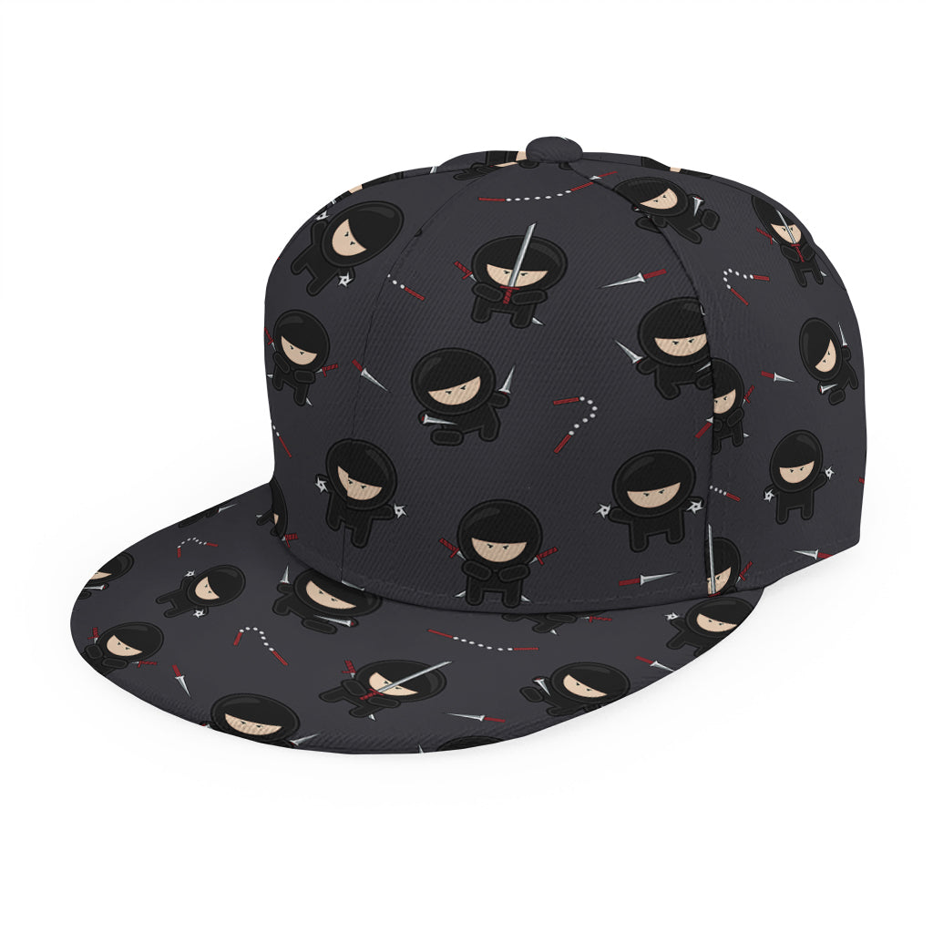 Little Ninja Pattern Print Snapback Cap