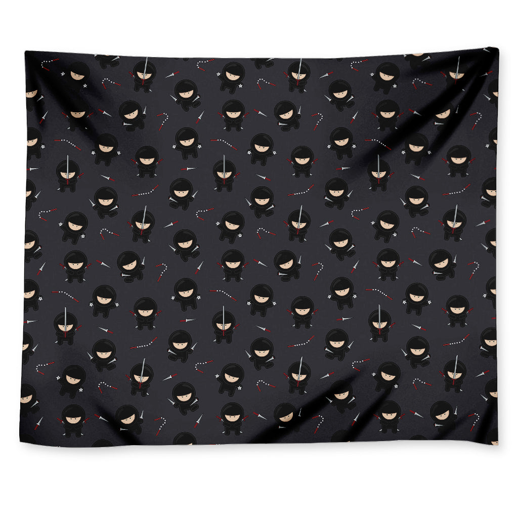 Little Ninja Pattern Print Tapestry