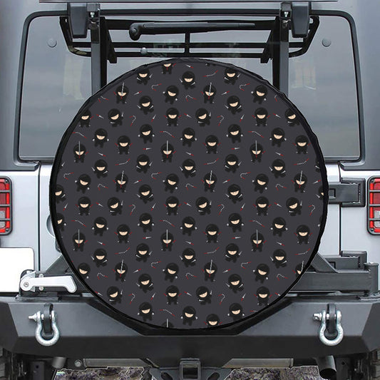 Little Ninja Pattern Print Tire Cover