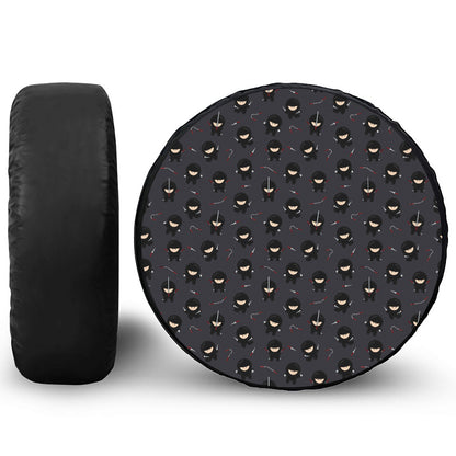 Little Ninja Pattern Print Tire Cover