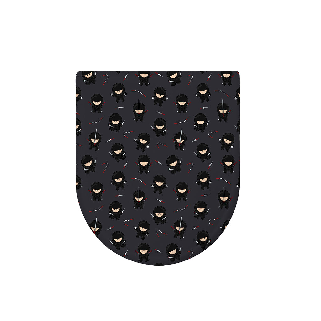Little Ninja Pattern Print Toilet Lid Cover