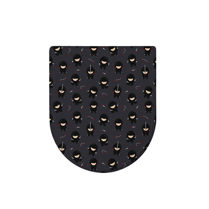 Little Ninja Pattern Print Toilet Lid Cover