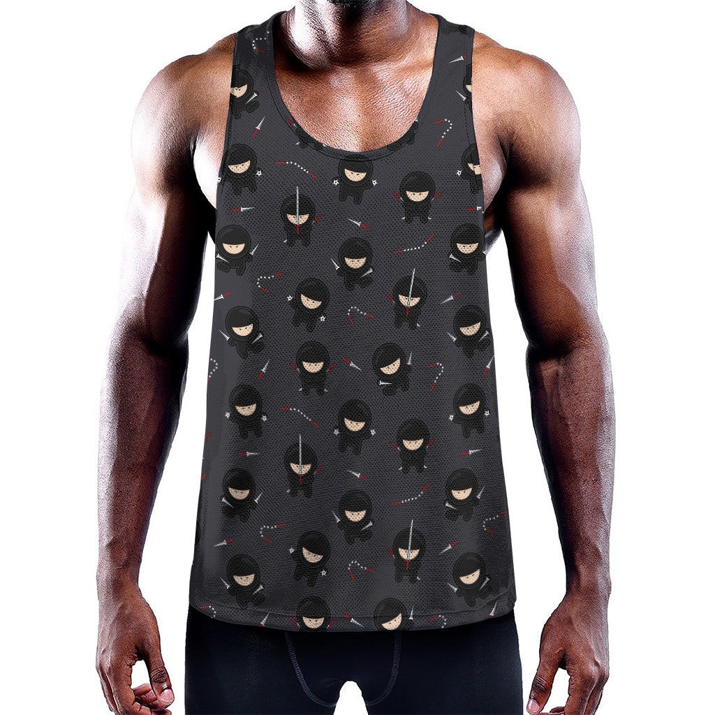 Little Ninja Pattern Print Training Tank Top