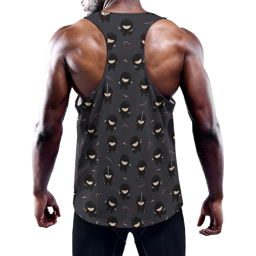 Little Ninja Pattern Print Training Tank Top