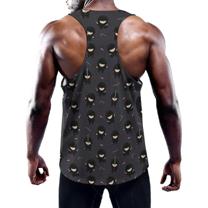 Little Ninja Pattern Print Training Tank Top