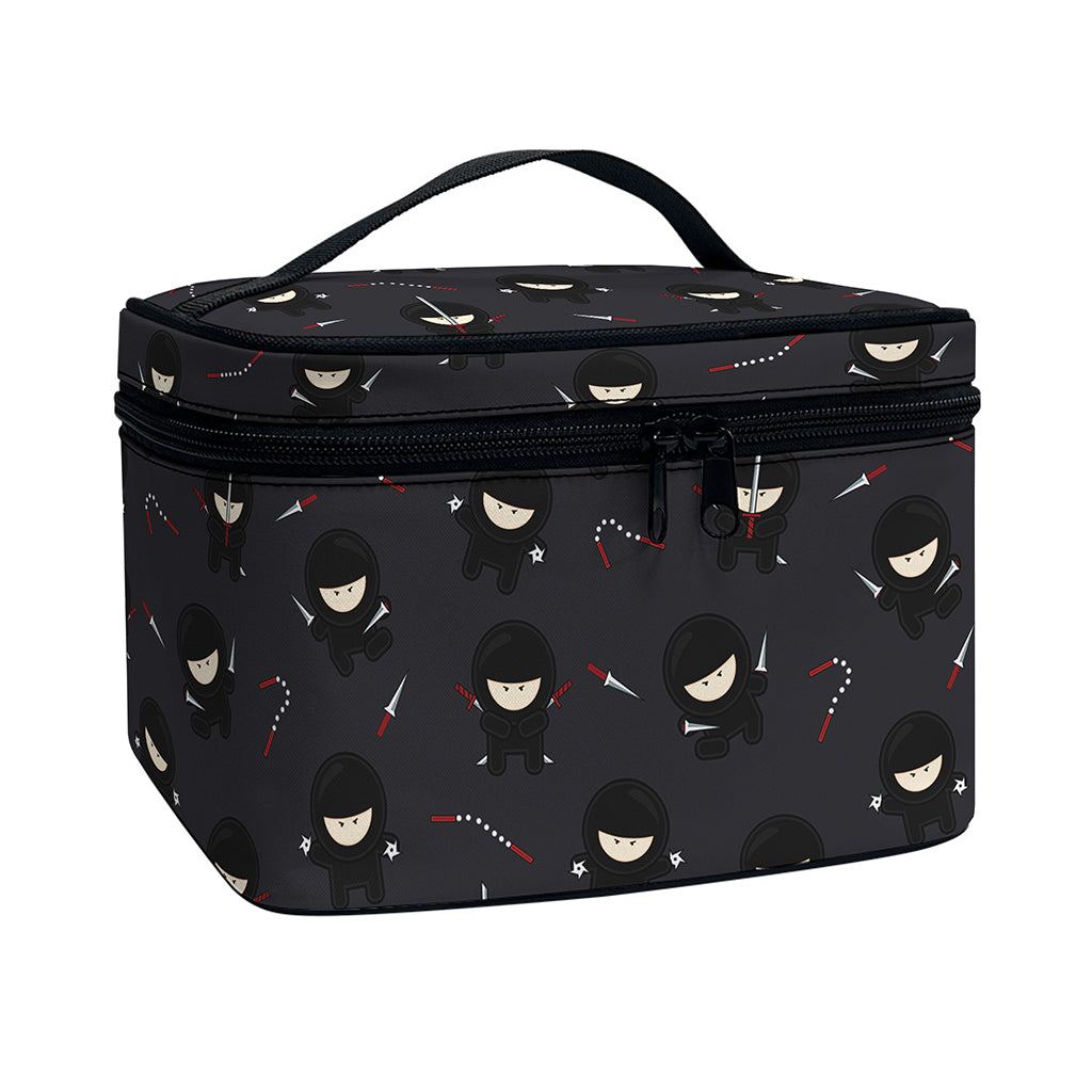 Little Ninja Pattern Print Travel Makeup Bag