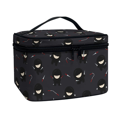 Little Ninja Pattern Print Travel Makeup Bag