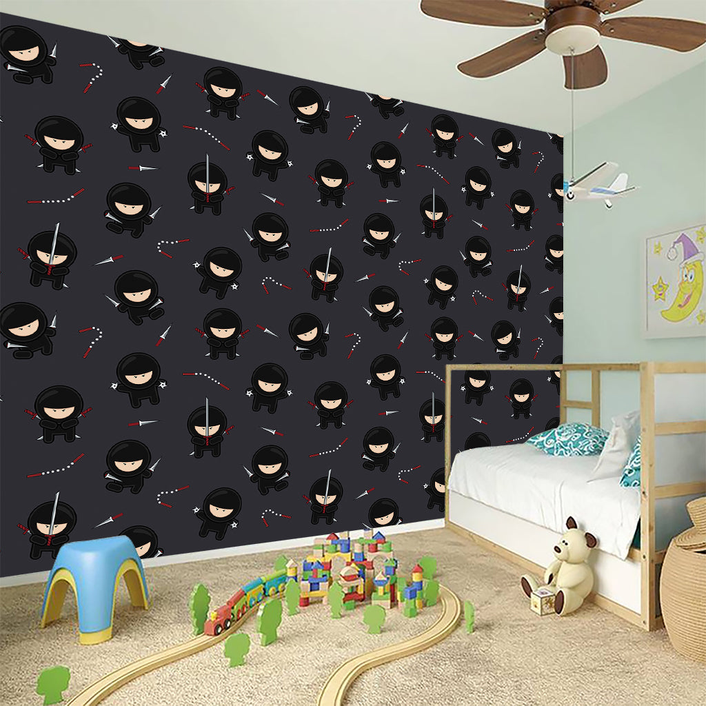 Little Ninja Pattern Print Wall Sticker