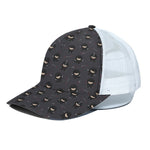 Little Ninja Pattern Print White Mesh Trucker Cap