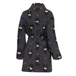 Little Ninja Pattern Print Women's Bathrobe
