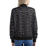 Little Ninja Pattern Print Women's Bomber Jacket