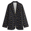 Little Ninja Pattern Print Women's Cotton Blazer