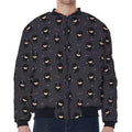 Little Ninja Pattern Print Zip Sleeve Bomber Jacket