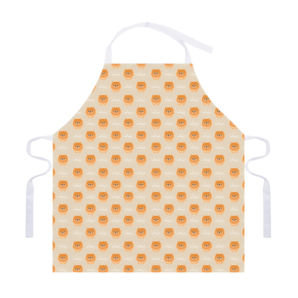 Little Pomeranian Pattern Print Adjustable Apron
