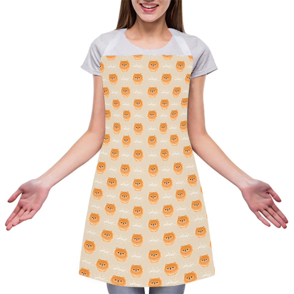 Little Pomeranian Pattern Print Adjustable Apron