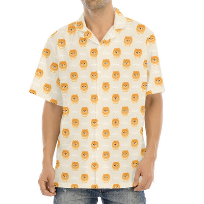 Little Pomeranian Pattern Print Aloha Shirt