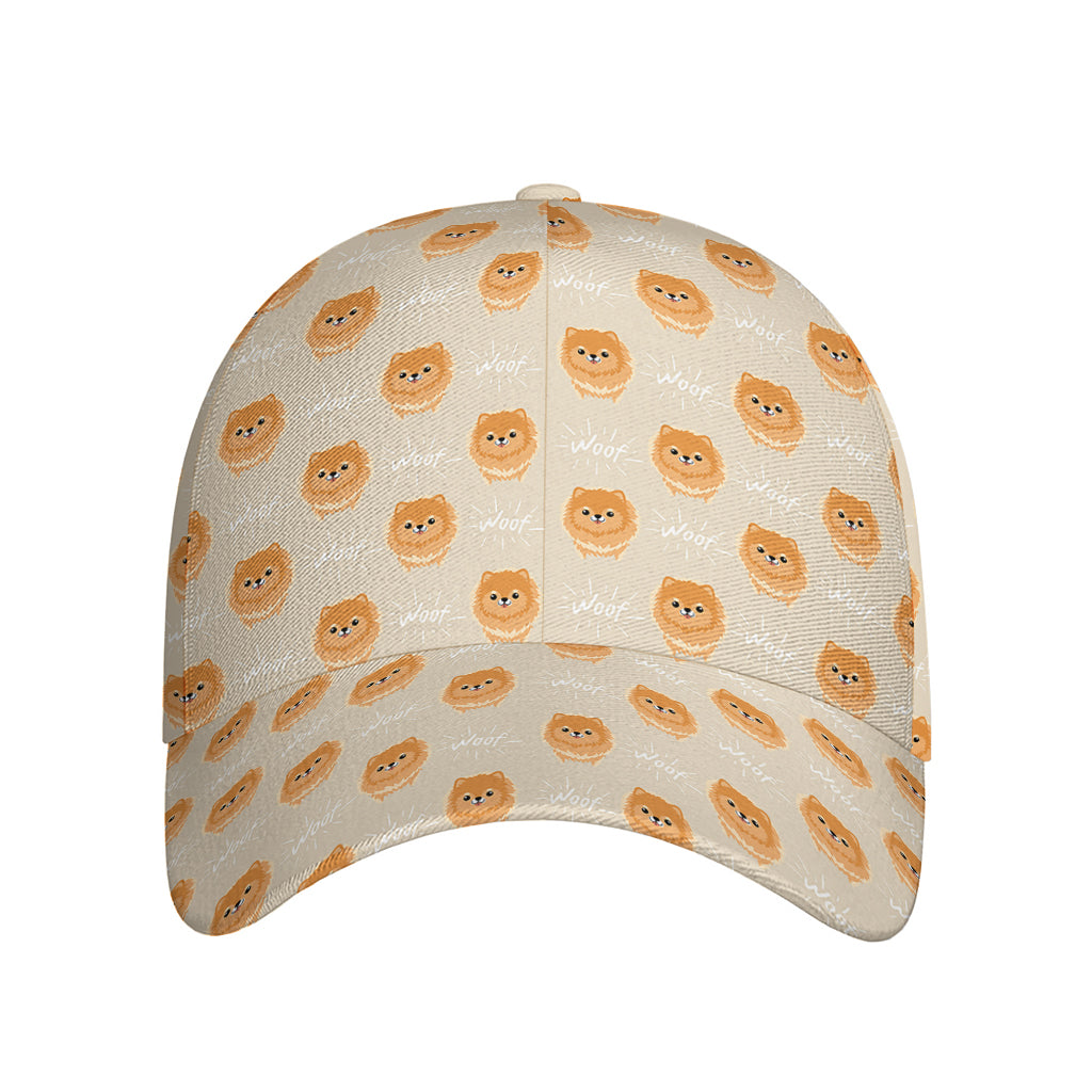 Little Pomeranian Pattern Print Baseball Cap
