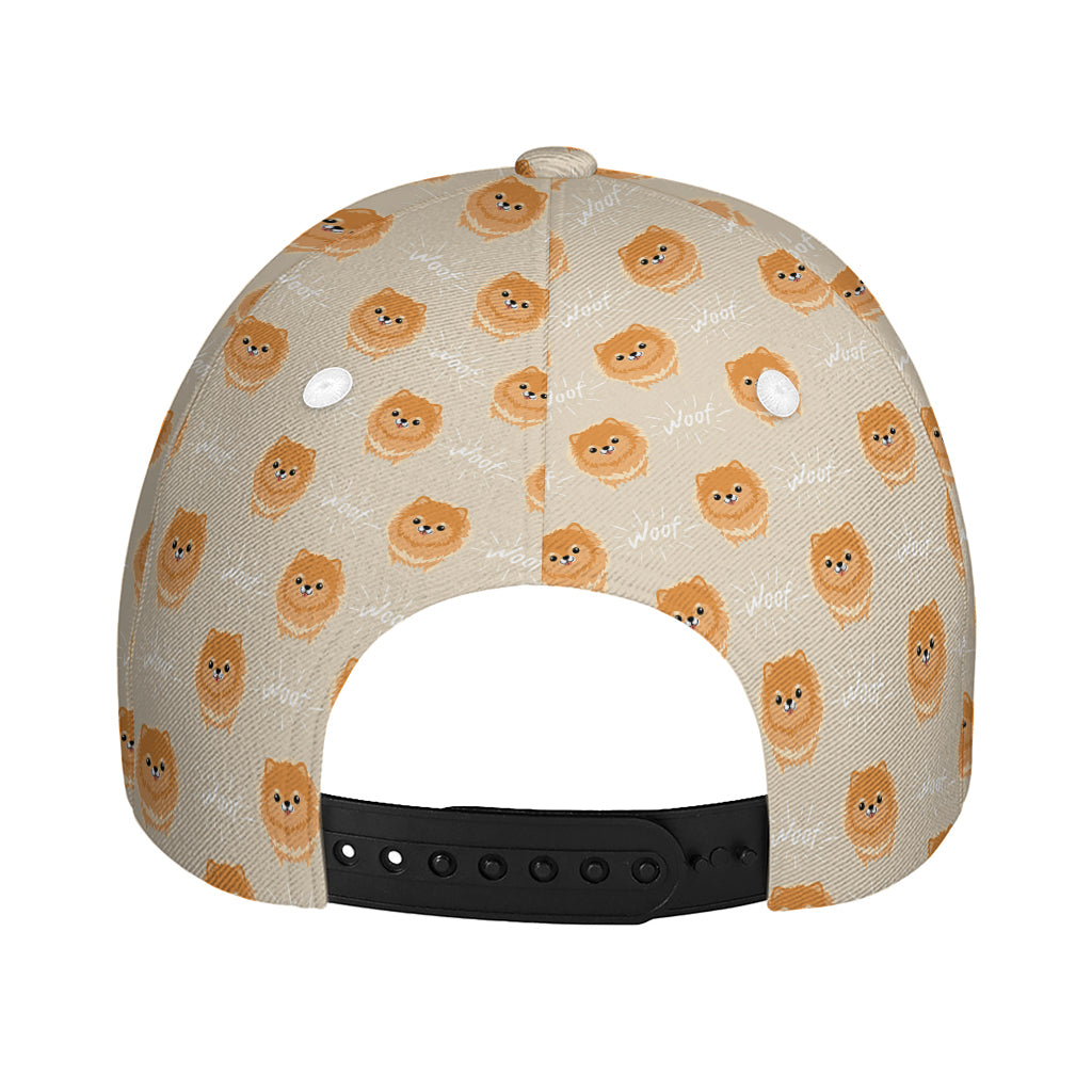 Little Pomeranian Pattern Print Baseball Cap