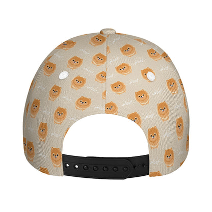 Little Pomeranian Pattern Print Baseball Cap
