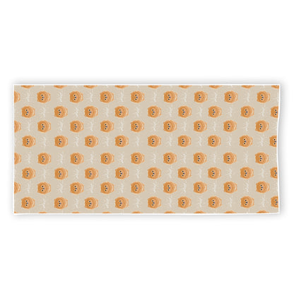 Little Pomeranian Pattern Print Beach Towel