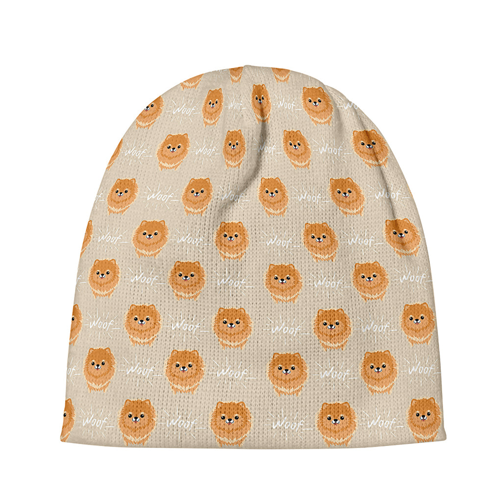 Little Pomeranian Pattern Print Beanie
