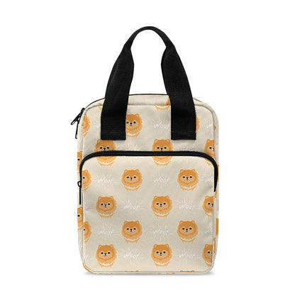 Little Pomeranian Pattern Print Bible Tote Bag