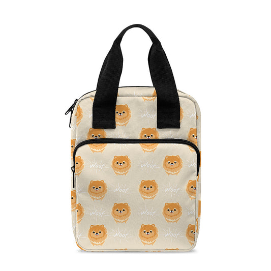 Little Pomeranian Pattern Print Bible Tote Bag