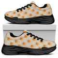 Little Pomeranian Pattern Print Black Chunky Shoes