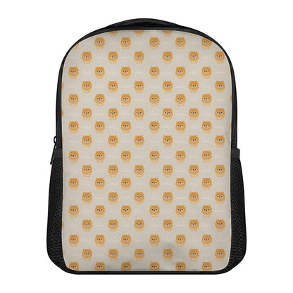 Little Pomeranian Pattern Print Casual Backpack