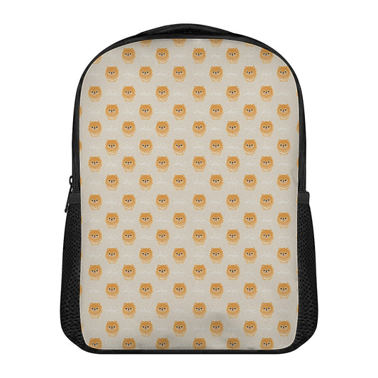 Little Pomeranian Pattern Print Casual Backpack