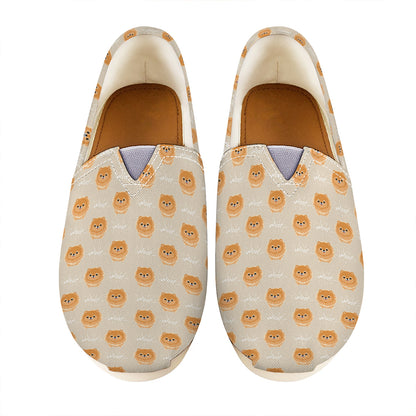 Little Pomeranian Pattern Print Casual Shoes
