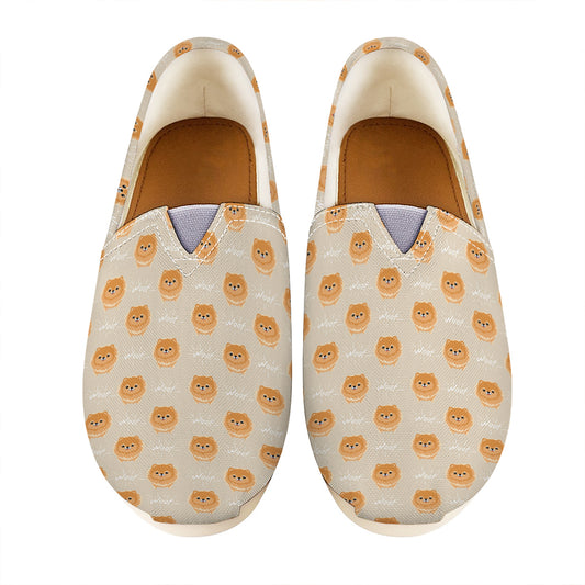 Little Pomeranian Pattern Print Casual Shoes