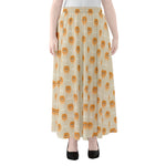 Little Pomeranian Pattern Print Chiffon Maxi Skirt