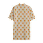 Little Pomeranian Pattern Print Cotton Hawaiian Shirt