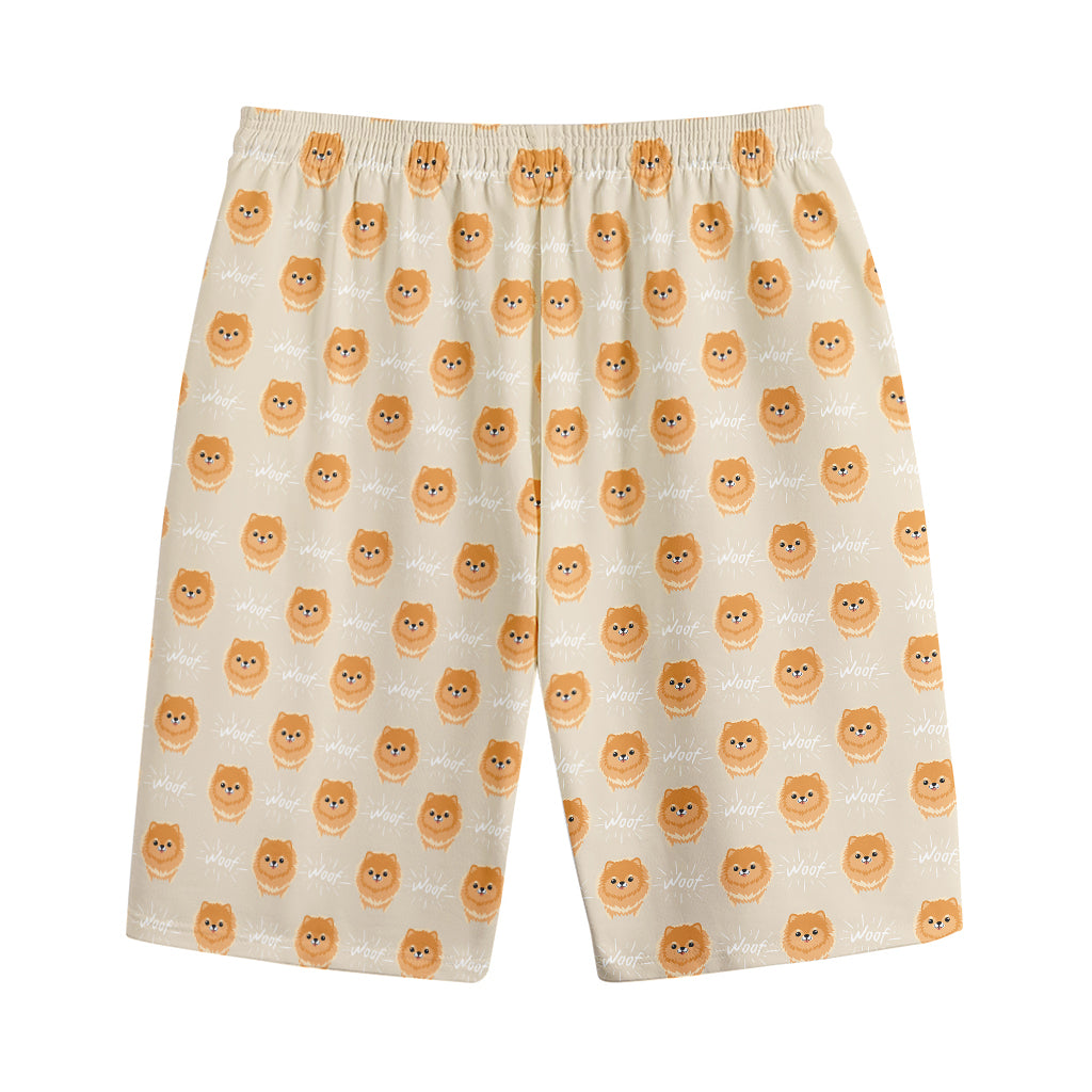Little Pomeranian Pattern Print Cotton Shorts