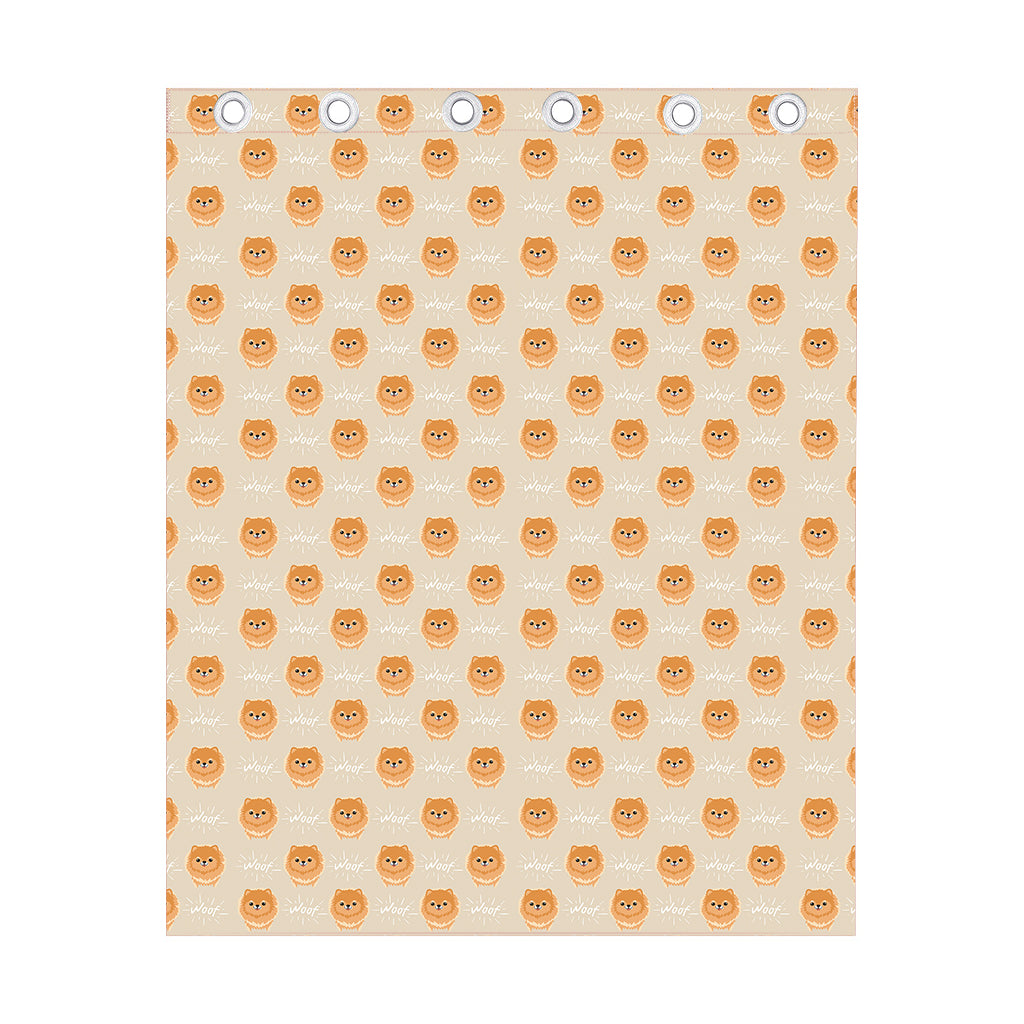 Little Pomeranian Pattern Print Curtain