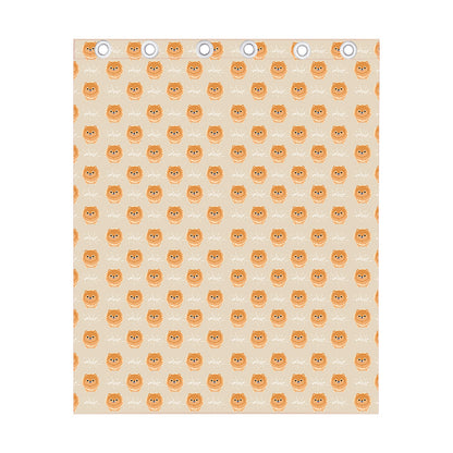 Little Pomeranian Pattern Print Curtain