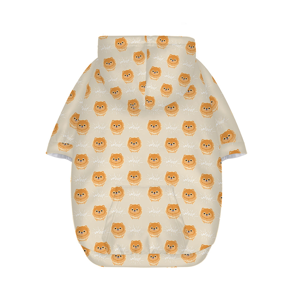Little Pomeranian Pattern Print Dog Zip Up Hoodie