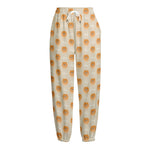 Little Pomeranian Pattern Print Fleece Lined Knit Pants