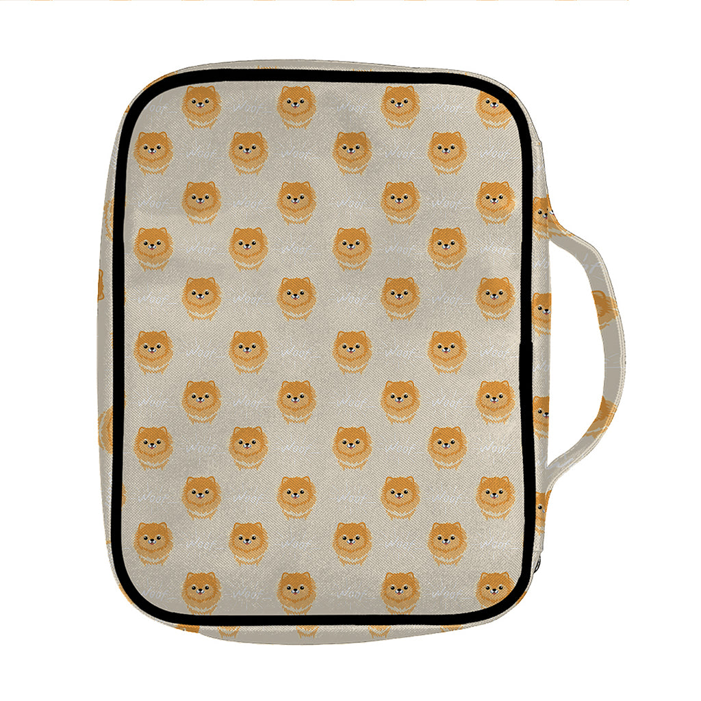 Little Pomeranian Pattern Print Front Pocket Bible Bag