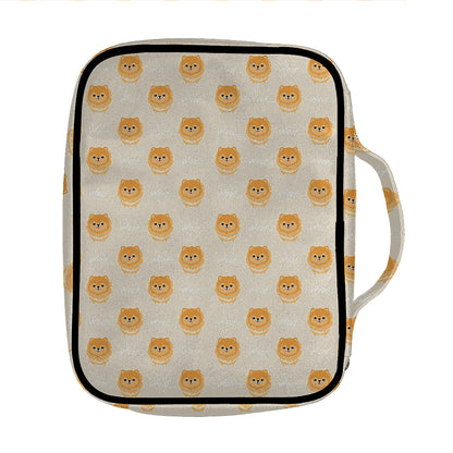 Little Pomeranian Pattern Print Front Pocket Bible Bag
