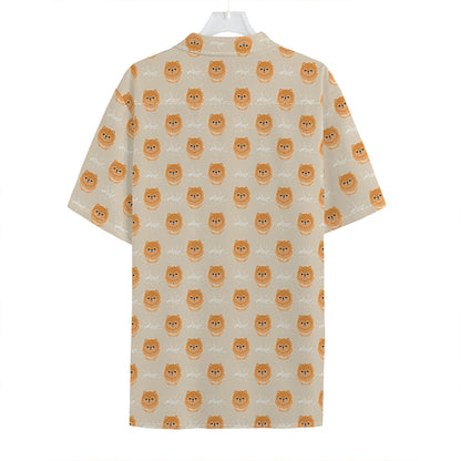 Little Pomeranian Pattern Print Hawaiian Shirt
