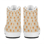 Little Pomeranian Pattern Print High Top Leather Sneakers