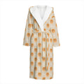 Little Pomeranian Pattern Print Hooded Bathrobe