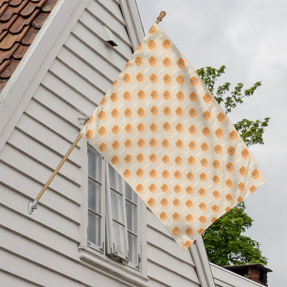 Little Pomeranian Pattern Print House Flag