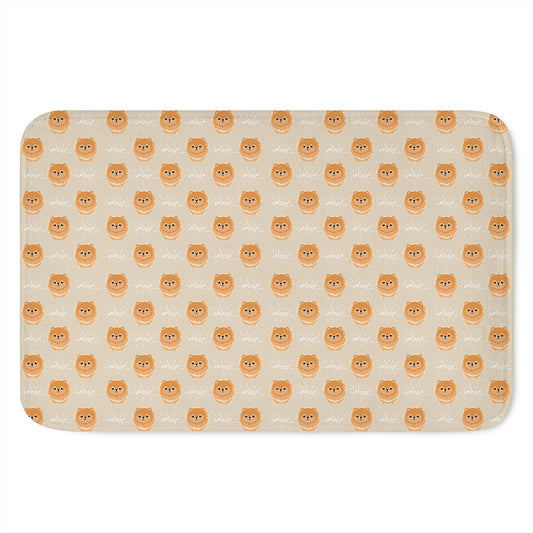 Little Pomeranian Pattern Print Indoor Door Mat