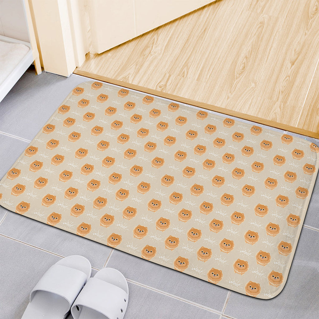 Little Pomeranian Pattern Print Indoor Door Mat