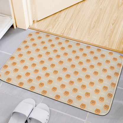 Little Pomeranian Pattern Print Indoor Door Mat